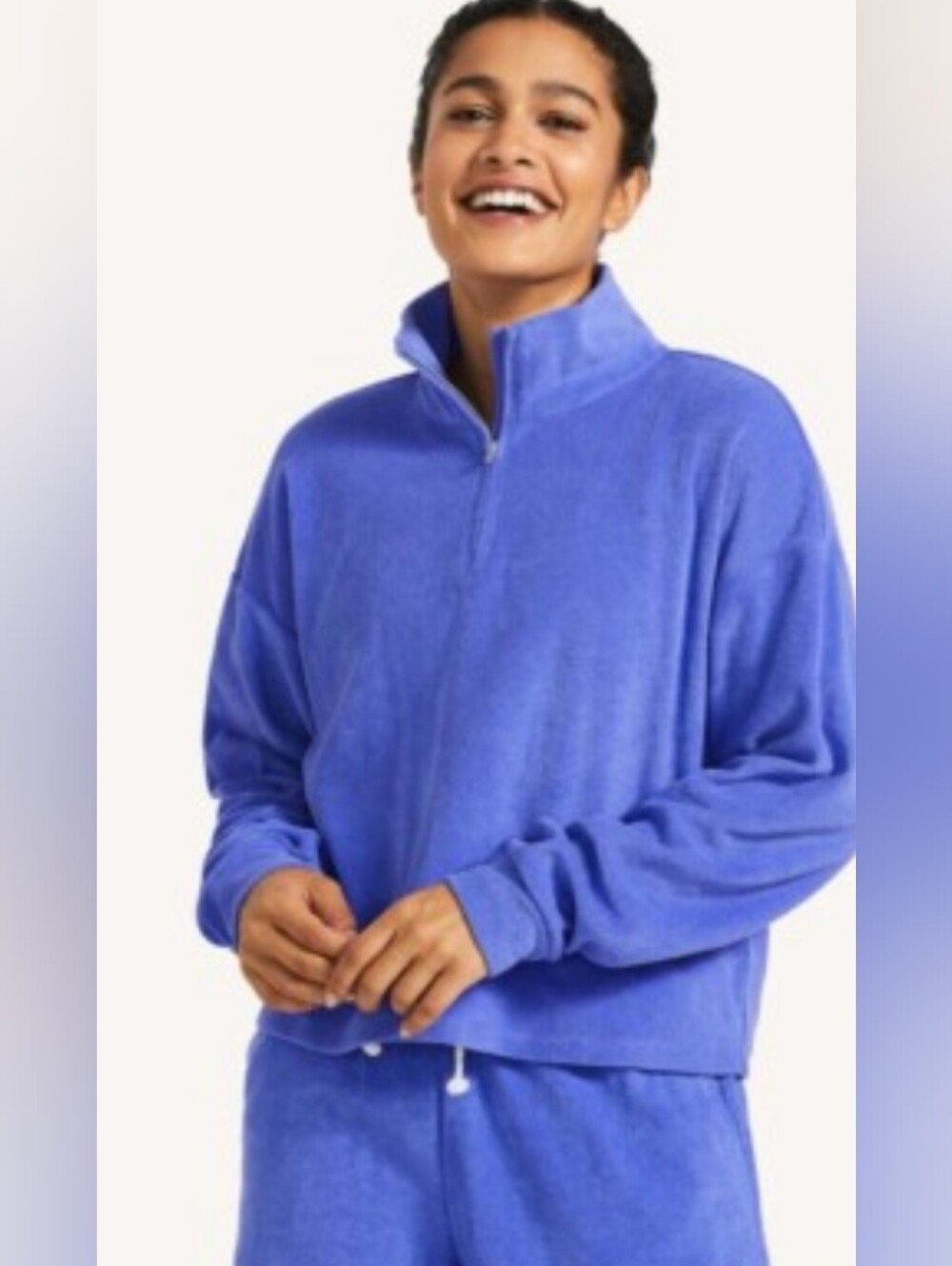 Peloton Women’s Purple Relaxed Fit Quarter Zip Sweater Size S